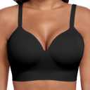 Ubras Push Up Wireless Bra Supportive Seamless Bra Shaping Bra for Big Breast Plus Size (Black, XXXL)