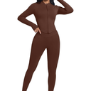 OVESPORT 2 Piece Workout Sets for Women Full Zip Workout Jackets and Seamless Leggings Outfits, S