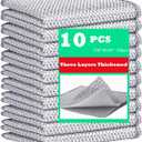 10 Pcs Upgrade 3-Layer Dish Cloth, Non-Scratch Steel, Premium Scrubbing Multipurpose Wire Dishwashing Rag for Wet and Dry, Kitchen Cleaning,Scrubs Dishes, Sinks Cleans,Home Essentials