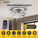 Ensenior Ceiling Fans with Lights and Remote, 24" Low Profile Ceiling Fan Flush Mount, APP Control, 6 Speed, 3CCT, Quiet Reversible DC Motor, Dimmable Modern Ceiling Fan with Light for Bedroom, Black