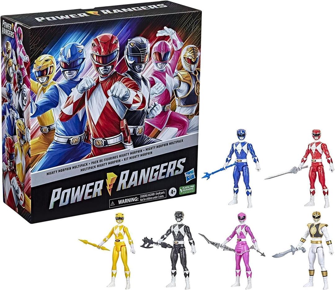 Power Rangers Mighty Morphin Multipack 12-inch Action Figure 6-Pack, Toys with Accessories for Kids 4 and Up 
