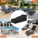 Arcedo Patio Lounge Chair Cover 2 Pack, Waterproof Outdoor Chaise Lounge Covers for Outdoor Furniture and Outside Stackable Cushions, 84" x 32" x 32" H, Black