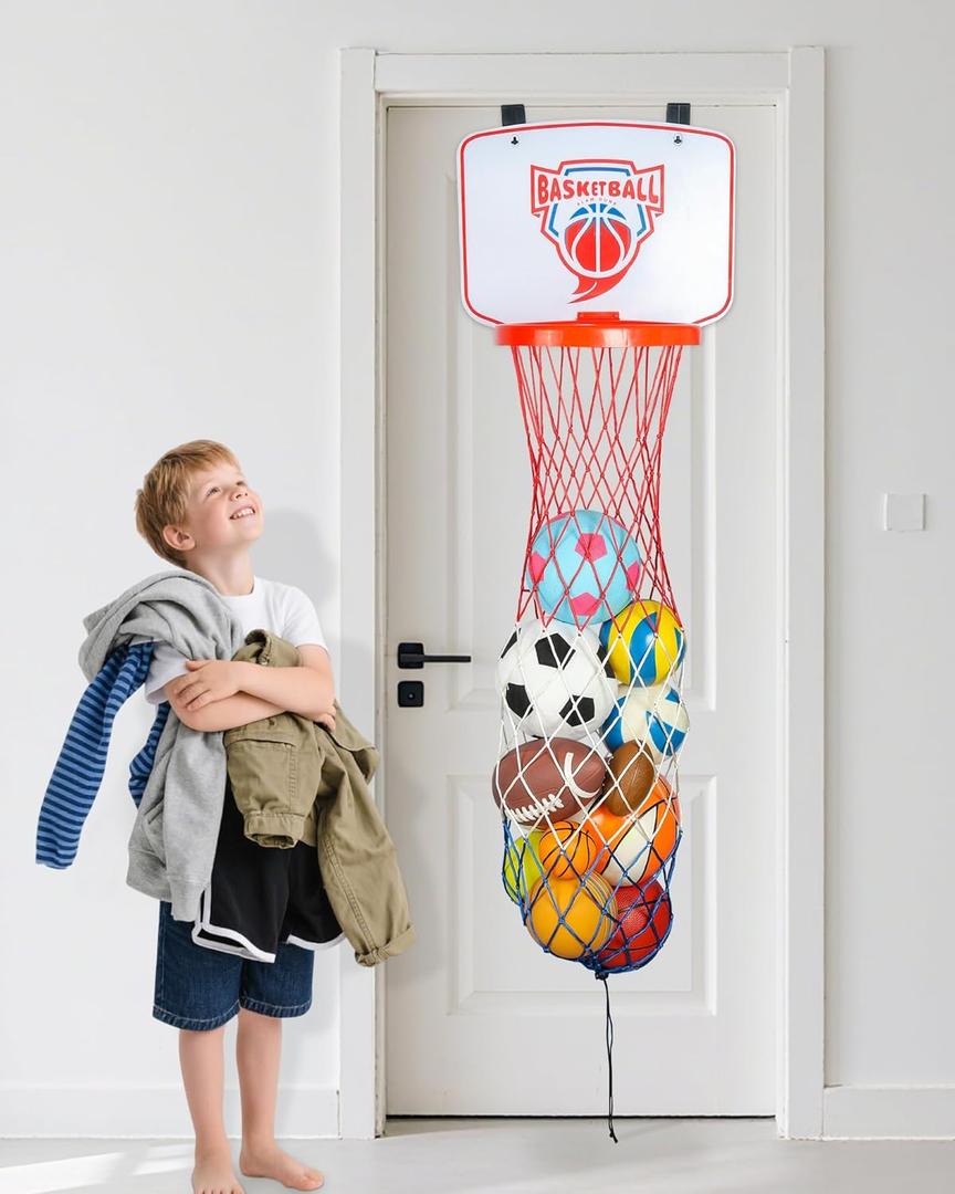 Basketball Hamper Toy for Kids  Fun Over-The-Door Laundry Hoop with Ball  Build Good Habits Early & Keep The Floor Tidy
