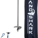 SandShark Lite 18" Sand Anchor, Tested & Proven to Hold Watercraft Secure, Auger to The Beach or Sandbar for Jet Ski, PWC, Pontoon, Kayak, Canoe, Stainless Steel 18 in w/Padded Case & 4-5.5" Bungee