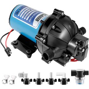 WASSERMANN 55-Series Boat Water Pressure Pumps,12V DC 7.5 GPM 75 PSI,5 Chamber Self-Priming with Heavy Duty Pressure Switch Diaphragm Water Pump,for Boat Decks, Large RV, Yacht Marine Caravan
