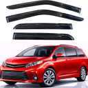 KPY Rain Guards Fit for 2011-2020 Toyota Sienna, Out-Channel Window Visors Vent Wind Deflectors 4PC, Car Accessories for 11-20 Sienna