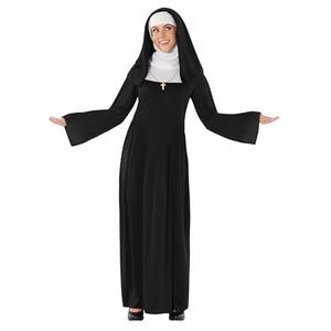 fun shack Nun Costume for Women - Deluxe Religious Outfit with Headpiece, Cross Necklace X-Large
