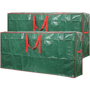 Sattiyrch Christmas Tree Storage Bag- 2 pack - Fits Up to 9 ft Xmas Disassembled Trees with Durable Reinforced Handles & Dual Zipper -Waterproof Material Protects from Dust,Moisture(Green, 9ft)