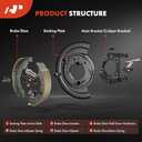 A-Premium Rear Passenger Loaded Parking Brake Backing Plate Assembly Compatible with Ford Models - F-250 Super Duty/F-350 Super Duty 2005-2012, F-450 Super Duty/F-550 Super Duty 2011-2012