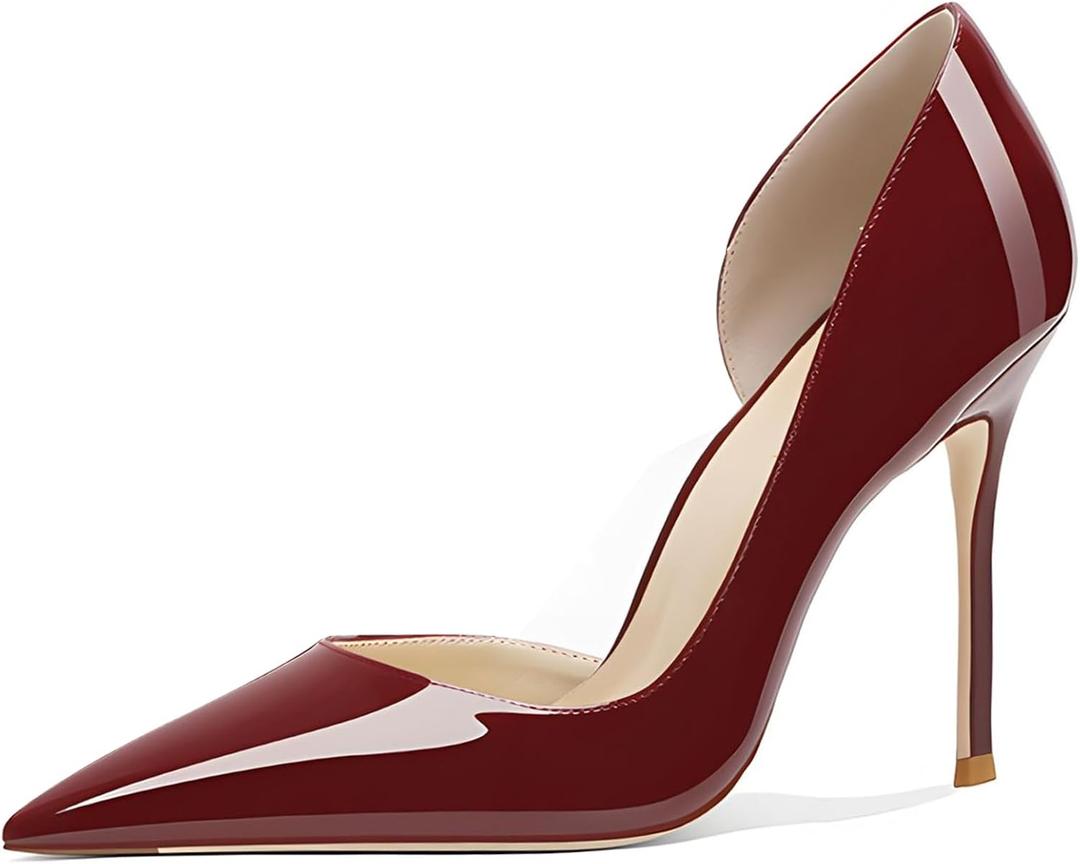Women's 3.9 Inch Pumps Pointed Toe Stiletto Heels Shallow Mouth High Heels Party Night Club Wedding Dress Shoes US 9.5