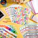 96 Pcs Science Fair Board Supplies Includes Self Adhesive Science Fair Project Titles Subtitles Presentation Bulletin Border Letter Stickers First Day of School Back Classroom(Lively Crumbs)