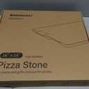 Large Pizza Stone, 16"x14" Rectangular Pizza Stone for Oven Grill BBQ, Baking Stone for Pizza Bread, Unique Built-in 4 Handles Cooking Stone