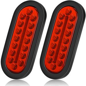 LINKITOM 6 Inchs Submersible Oval LED Stop/Turn Trailer Tail Light with Waterproof Rubber Gaskets for Boat Trailer Truck RV [DOT Certified] [IP67] (2 Pack)