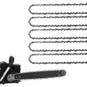 5 Pack 18 Inch Chainsaw Chain 62 Drive Links .050" Gauge, 3/8" Pitch Replacement Chains Compatible with Ryobi, Kobalt, Echo, Poulan, Craftsman and more