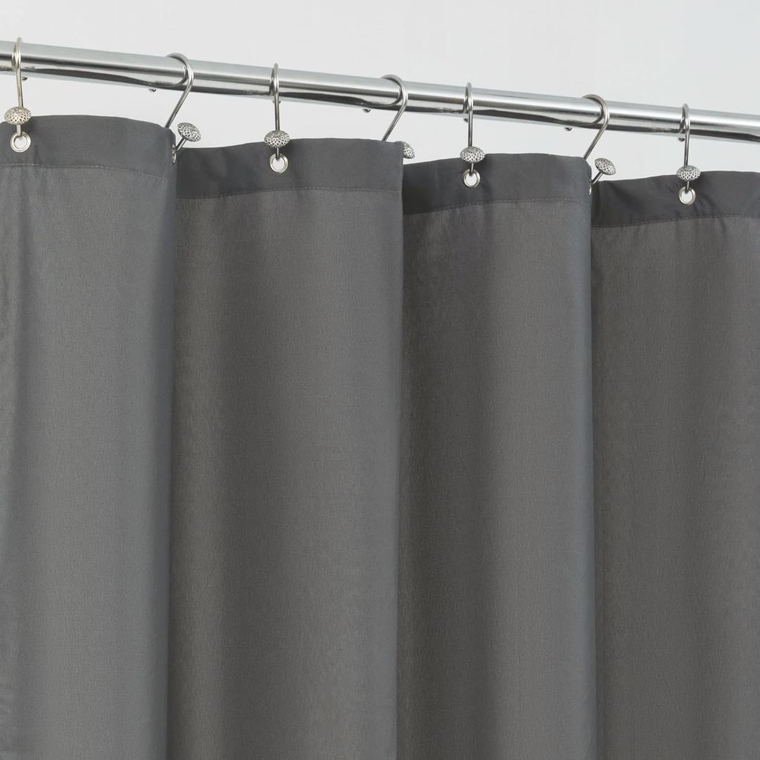 ALYVIA SPRING Stall Fabric Shower Curtain Liner Waterproof - Soft & Lightweight Small Shower Curtain with Magnets for Narrow Stall Size, Machine Washable - 36x72, Dark Gray