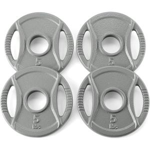 Amazon Basics 2-Inch Olympic Cast Iron Grip Weight Plates, Size: 5 lb, 4pc, 2"
