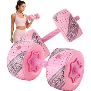 DEIRIS Travel Weights Water Filled Dumbbell Set of 2, 6LB Hand Weights for Women at Home Gym Exercise Training