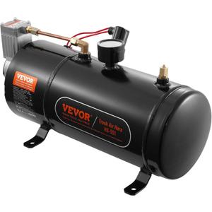 VEVOR 12V Air Compressor with Tank 0.8 Gallon/3 L, Train Horn Air Compressor, 120 psi Working Pressure Onboard Air Compressor System for Train Air Horns, Inflating Tires, Air Mattresses