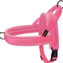 Didog Soft Flannel Padded Dog Vest Harness, No Pull/Quick Fit Reflective Dog Strap Harness, Easy for Training Walking (M:Chest 21-26", Pink)