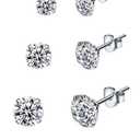 5 Pairs Earrings for Women Cubic Zirconia Diamond Earrings Set Womens Earrings Studs Hypoallergenic Earrings for Teen Girls Stud Earrings for Men 3-7mm 