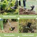 2 x Mitclear Weed Puller Tool with Long Handle(58IN), 2-in-1 Gardening Hand Tools Weeds Remover, Weeder Rake & Garden Hoe Combo, Manual Weeding Puller Tool for Garden Yard Patio Lawn