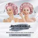 5 x Silk Bonnet for Sleeping Women Double Layer Satin Lined Hair Bonnet for Sleeping Shower Cap for Women with Natural Curly HairMediumBlush Pink-Blush Pink