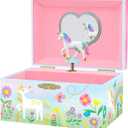 Giggle & Honey Musical Unicorn Jewelry Box for Girls | Music Boxes for Little Girls | Toddler Jewelry Box for 4 Year Old Kids | Toys for Toddlers | Birthday Gifts for Kids 5, 6, 7, 8, 9 Years