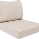 AAAAAcessories Outdoor Deep Seat Cushions, Waterproof, Fade-Resistant Patio Furniture Replacement Cushions, 23.5" x 25.5" x 5" + 23.5" x 19", Khaki Beige