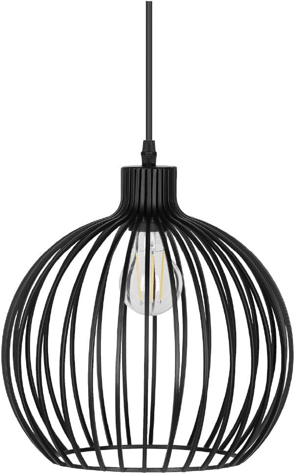 LEDVANCE Sylvania 11" Pendant Light Fixture, 1-Bulb, Adjustable Heigh with Accessories, Hardwire, Black Matte Finish - 1 Pack (63591)