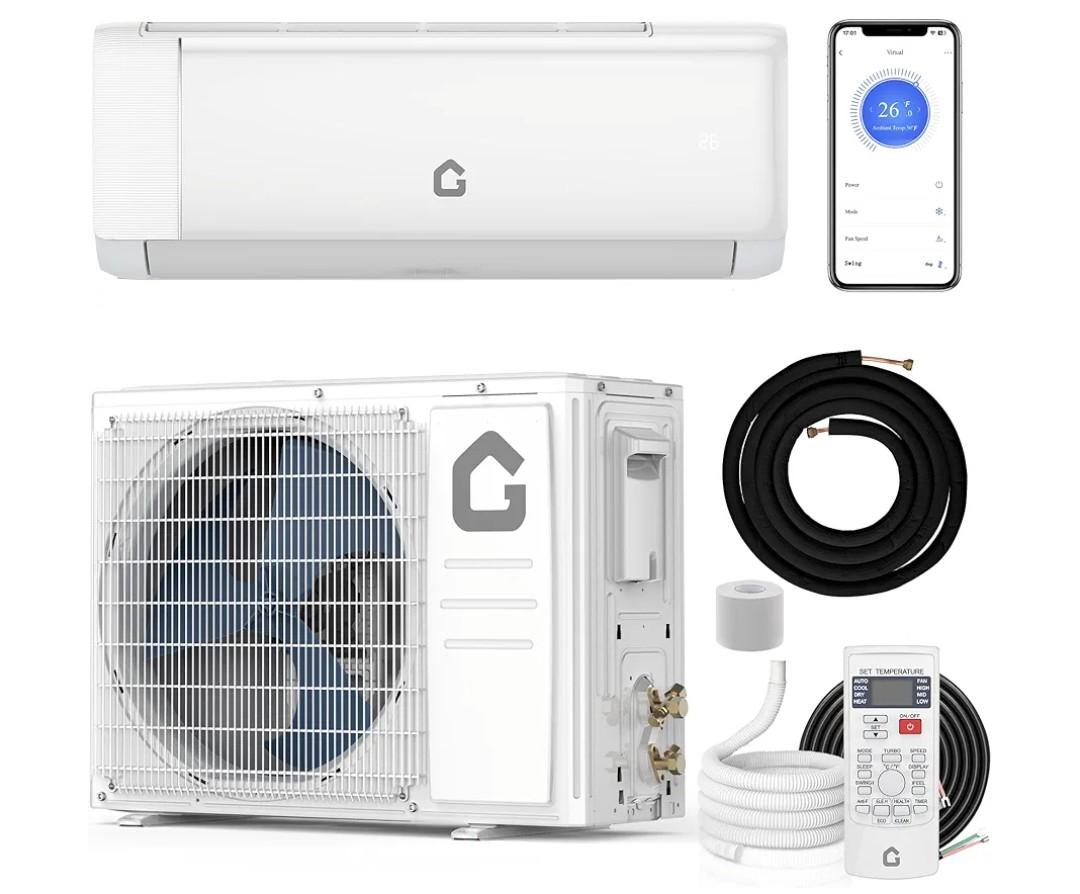 GarveeLife 12,000 BTU Mini Split Air Conditioner, 22 SEER2 110V Smart Inverter, Heat Pump System, Cools Up to 750 Sq.Ft, Alexa WiFi Control, DIY Installation Kit