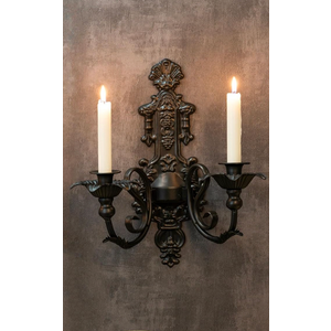 Candle Sconce,Metal Gothic Wall Decorations-Rustic Home Decor-Black Wall Candle Sconces,Ideal for Stick Candles