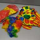 Funtery 7 Pcs Clown Costumes Set Includes Shoes, Nose, Hat, Wig, Gloves for Adults Carnival Clown Costumes (X-Large)