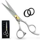 Ontaki Hair Cutting Scissors 6.5" - Japanese Steel Shears for Beard & Mustache - Hand-Forged Tool for Barbers, Men & Women - Sharp Hair Shears (6.5" Silver)