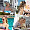 6 PCS Hawaiian Plumeria Flower Hair Clips for Women - Cute Floral Hair Claw Clips for Girls, Non-Slip Decorative Hair Accessories for Thick Hair, Beach Tropical Gifts for Women