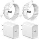 10FT iPhone 17 16 15 Charger Fast Charging USB C Charger Block Type C Chagrer Fast Charging 2-Pack for iPhone 17/17 Plus/17 Pro/17 Pro Max/iPhone 16/16 Plus/16 Pro/16 Pro Max/15/15 Pro Max/Samsung (white)