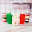 17 oz Disposable Clear Plastic Cups With Dome Lids Perfect for Cold Drinks Coffee Smoothie Dessert Cups BPA Free 50 Pack