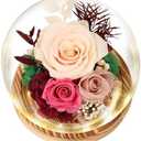 Regalo Flor Preserved Roses & Fresh Flowers Bouquet – Gift for Women, Roses that Last Forever, Flowers for Delivery Prime, Champagne Roses – Birthday, Mother’s Day & Christmas