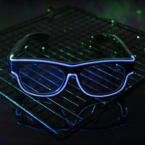 LED Glasses – Neon Light-Up Eyewear with 3 Modes for Glow Parties, Festivals, Raves & Night Events, Blue Green