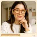 Madison Avenue Oversized Blue Light Blocking Glasses for Women Fashion Blue Light Blockers Anti Eyestrain & UV Protection Computer Eyeglasses (Orange Demi)