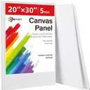 Simetufy 5 Pack 20"x30" Large Canvas Boards & Panels for Painting, Paint Canvas for Adults & Artists– 100% Cotton Acid Free Primed for Acrylic & Oil