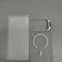 for iPhone 17 Pro Max Case with Stash Lens Stand and 9H Screen Protector, Fit for MagSafe, Military-Grade Drop Protection Phone Case for iPhone 17 Pro Max, 360 Full Protection, Frosted Clear