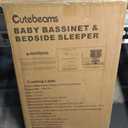 Baby Bassinet, 3 in 1 Bedside Sleeper with Mattress and Mesh Sides, Mosquito Net, Storage Basket, with Rocking Function, 5-Height Adjustable, Easy Assemble Crib for Newborn, Khaki