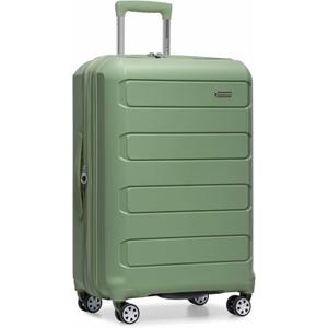 Traveler's Choice Pagosa Hardshell Expandable Luggage with Spinner Wheels, Green, 27-Inch Medium