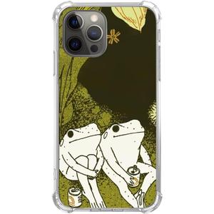 Retro Frogs Case for iPhone 13 Pro Max,Aesthetic Animals Pattern,Unique Cool TPU Bumper Case Compatible with iPhone 13 Pro Max