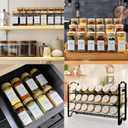 AISIPRIN Glass Spice Jars with 398 Labels, 24 pcs 4oz Spice Containers with Bamboo Lids, Square Spice Bottles With Shaker Lids,Spice Organization for Cabinet,Drawer,Rack,Seasoning Organizer