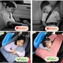 Kids Travel Pillow Car Pillow, Travel Pillow with Lining, Neck and Head Support Cushion for Kids and Adults, Perfect for Long Distance Travel, Airplanes, and Road Trips (Black)