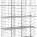 12-Cube Storage Organizer, Metal Wire Cube Shelving Unit, 11.8" L x 11.8" W x 11.8" H, Modular Grid Bookshelf for Closet, Bedroom, Office, White ATTJL12W