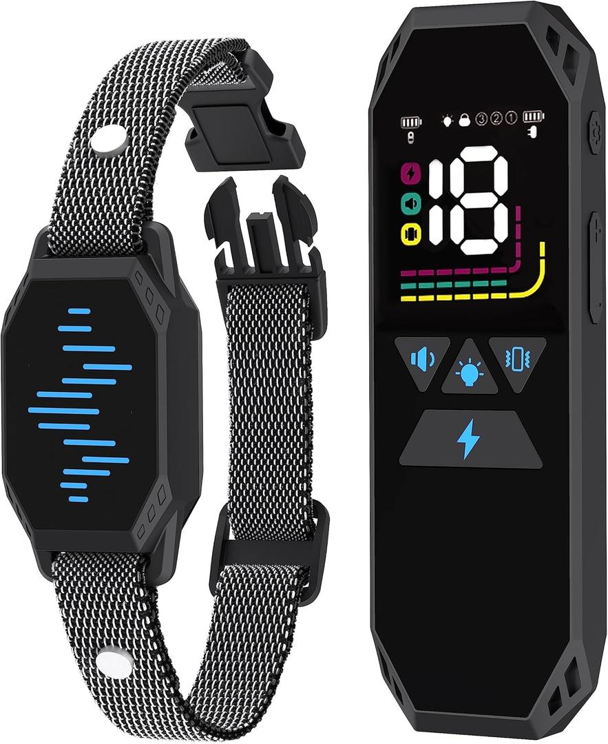 Dog Training Collar, Dog Shock Collar with Remote, 2500FT and 4 Training Modes Beep,Vibration,Electric Shock,Rechargeable IP67 Waterproof for All Breeds (1 Pack)