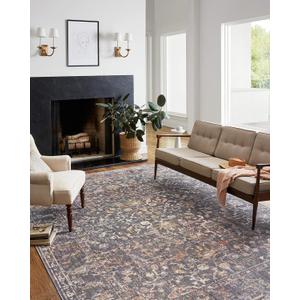 Loloi Chris Loves Julia x Rosemarie Collection ROE-04 Graphite/Multi 2'-7" x 12'-0" Runner Rug