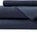 Hotel Sheets Direct 3 Piece Bed Sheet Set Twin Size, 100% Viscose Derived from Bamboo Sheets Set with 1 Pillowcase, Cooling & Breathable Luxury Bedding, Moisture-Wicking, Silky Soft Texture, Navy Blue
